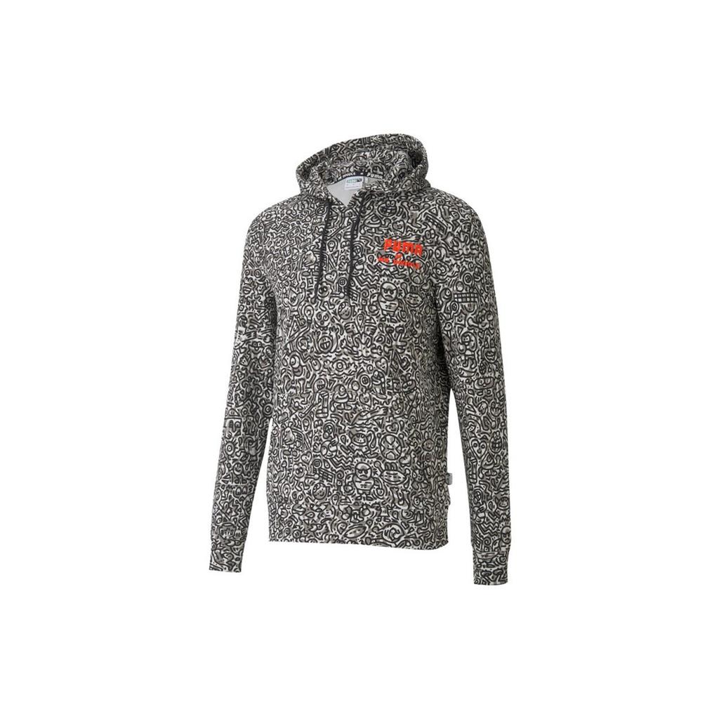Puma X Mr Doodle Hoodie With Drawstring Men Sweatshirt Black 598680-01
