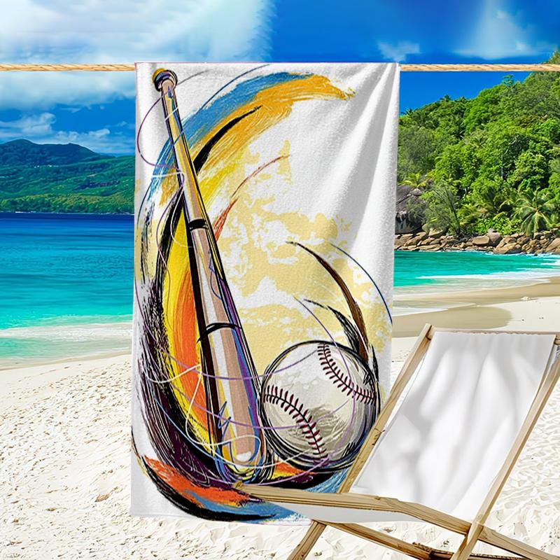 Ultra-Soft Beach Towel with Baseball Theme,Ideal for Pool - Camping, Diving - Perfect Travel Essential, Vibrant Beach Towel.