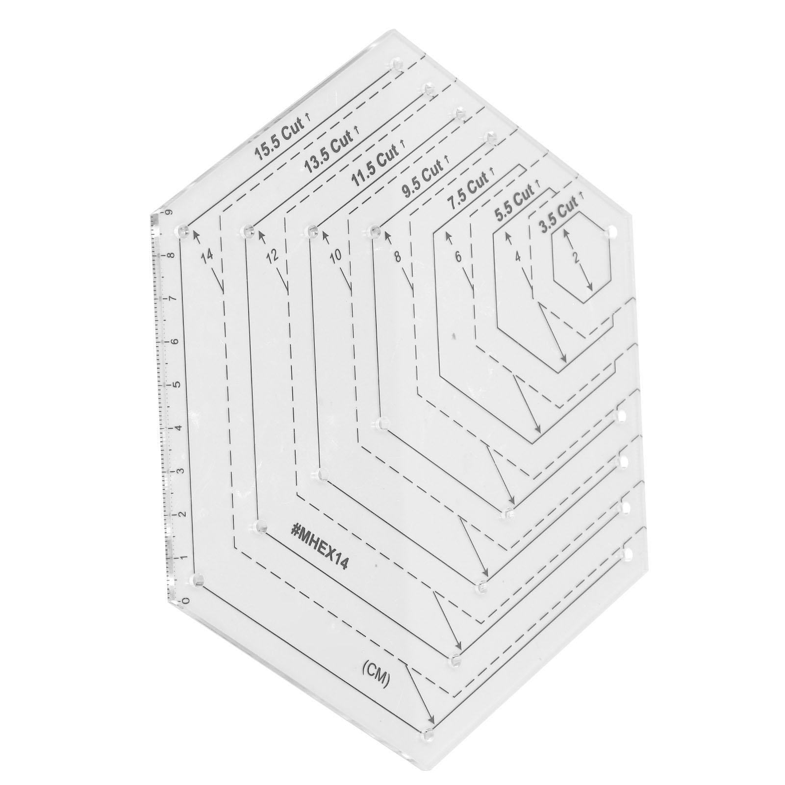 

Hexagon Ruler DIY Handcrafted Clear Scale High Accuracy Transparent Acrylic Hexagon Quilting Template for Drawing