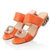 Women Summer Sandals Shoes With Low Heels And Rhinestone Embellishments