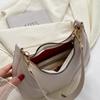 Large Capacity Simple Shoulder Bag Korean Style Ins Square Tote Bag PU Leather Hobo Bag  Streetwear