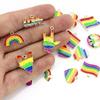 Pack of 21 Colorful Rainbow Pendant Set Jewelry Charm Rainbow Enamel Charm Perfect for DIY Crafts and Jewelry Making