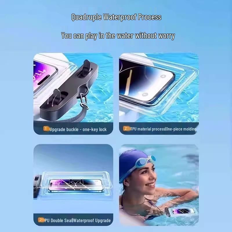 High-End Waterproof TPU Phone Pouch for Swimming, Rafting & Beach - Touchscreen Compatible