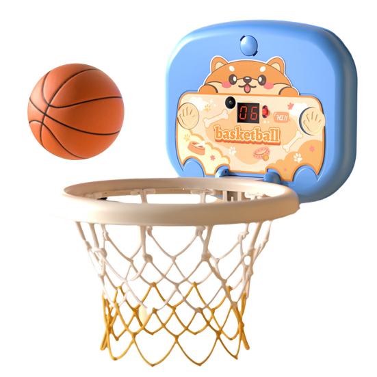 Indoor Mini Basketball Hoop Toy with LED Scoreboard Adjustable Height Wall Mount Basketball Shoot Game Toddlers Boys Cartoon Animal Basketball Hoop