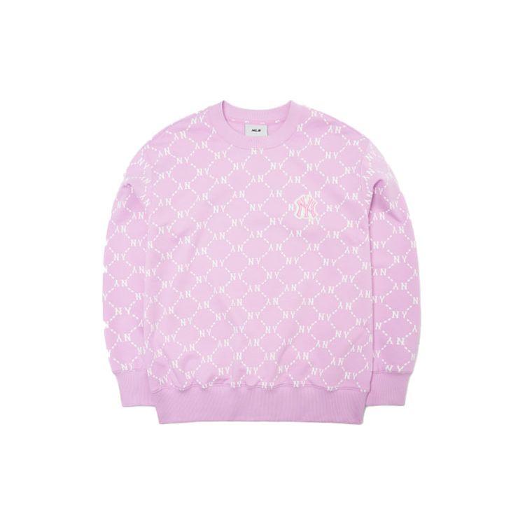 MLB Basic Logo New York Yankees All Over Print Rundhals-Sweatshirt Unisex-Sweatshirt Rosa 3AMTM0421-50PKS M white