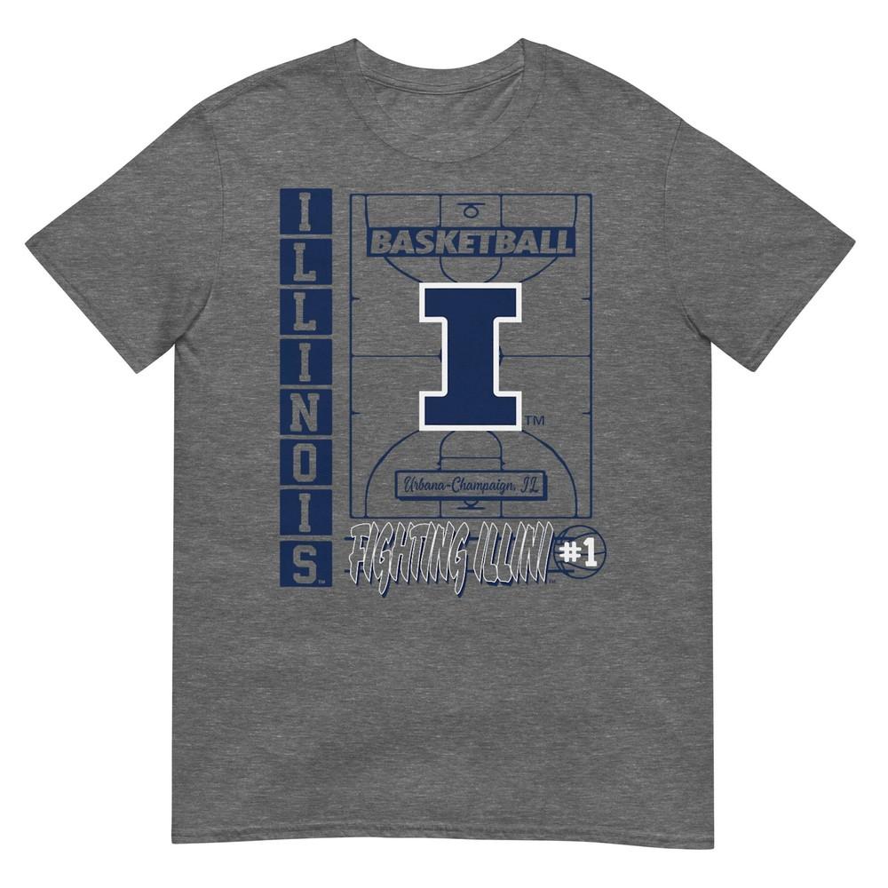 Illinois Fighting Illini Basketball Vintage Court Orange TShirt