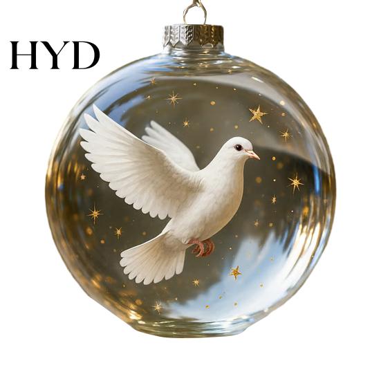 Handmade Glass Christmas Decorations Bird Acrylic Ornaments 2D Cardinals Animal Tree Elegant Decor Handcrafted Holiday Hanging for Home 3D Balls