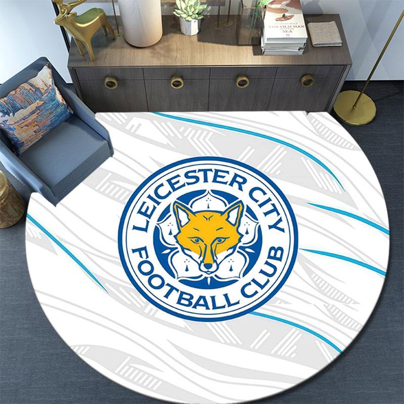 Leicester City Football Club,Round Area Rug,Carpet Rug for Living Room Bedroom Sofa Playroom Decor,Non-slip Floor Mat