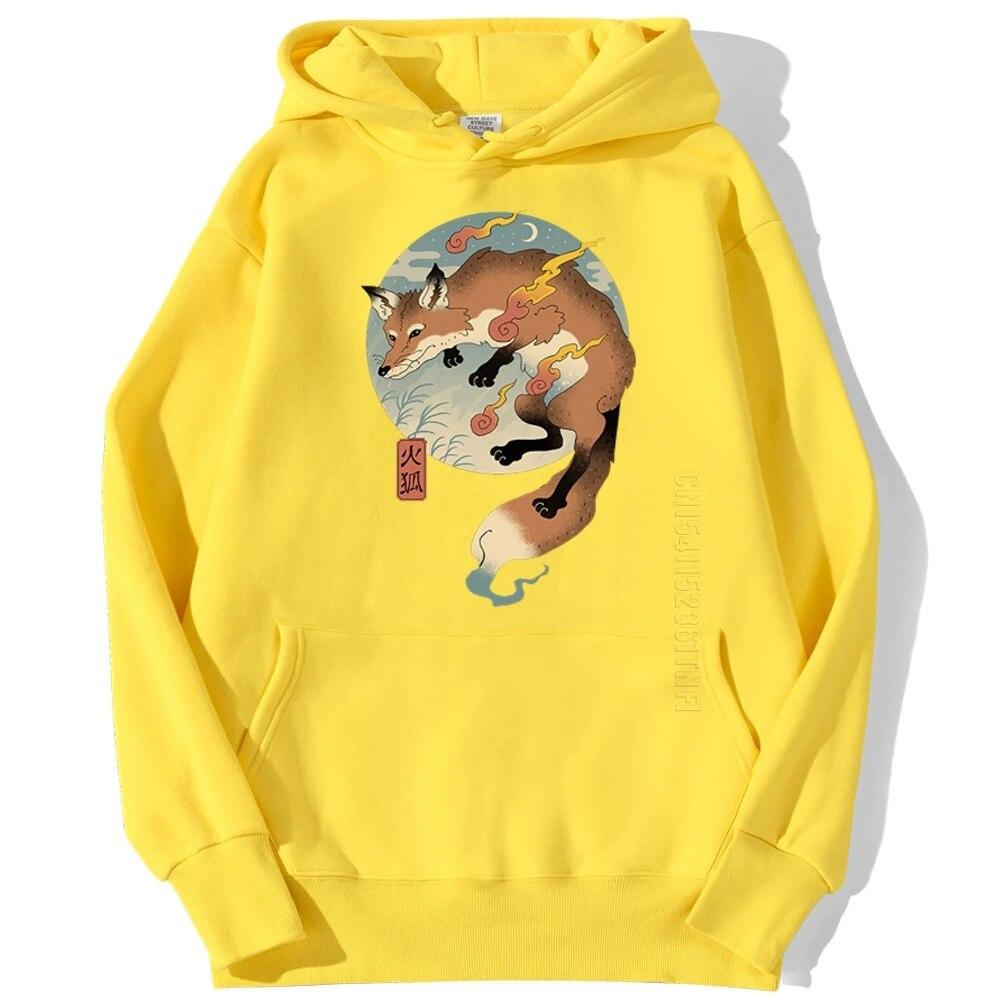 

Толстовка с японским принтом из мультфильма «Огненная лиса», уличная одежда, свободные толстовки в стиле Харадзюку, теплые пуловеры унисекс, осенняя толстовка в стиле хип-хоп унисекс 4XL