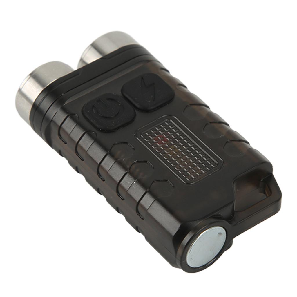 Mini Keychain Flashlight Portable 900LM USB Charging Small Flashlight for Outdoor Camping Black