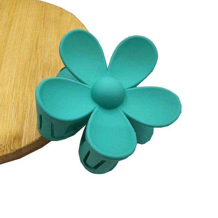 Matte Flower Hair Claw: Five-Petal Clip for Updo & Ponytail