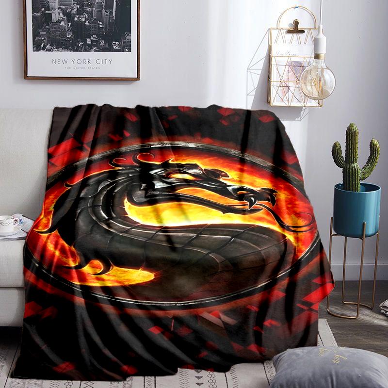 Dark Warrior's Mortal Kombat Blanket Flannel Throw for Sofa, Indoor, Camping, Living Room, Office, Chair, And Bed Soft Birthday Gift
