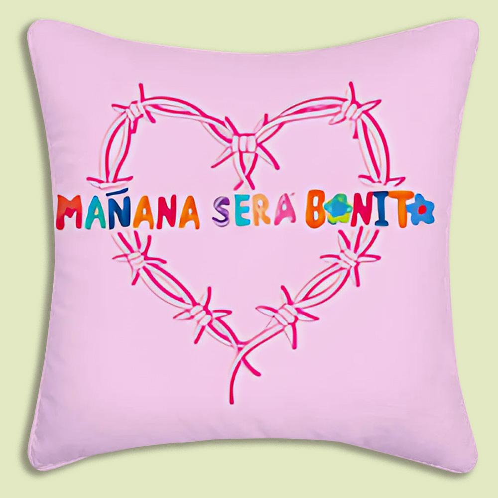Manana Sera Bonito Karol G Pillow Covers Cartoon Sofa Decorative Home Double-Sided Printing Short Plush Cute Cushion Cover