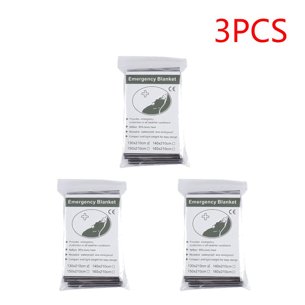 1-30PCS Windproof Foil Thermal Emergency Blanket Survival Gear First Aid Military Rescue Kit Waterproof Folding for Camping Outd