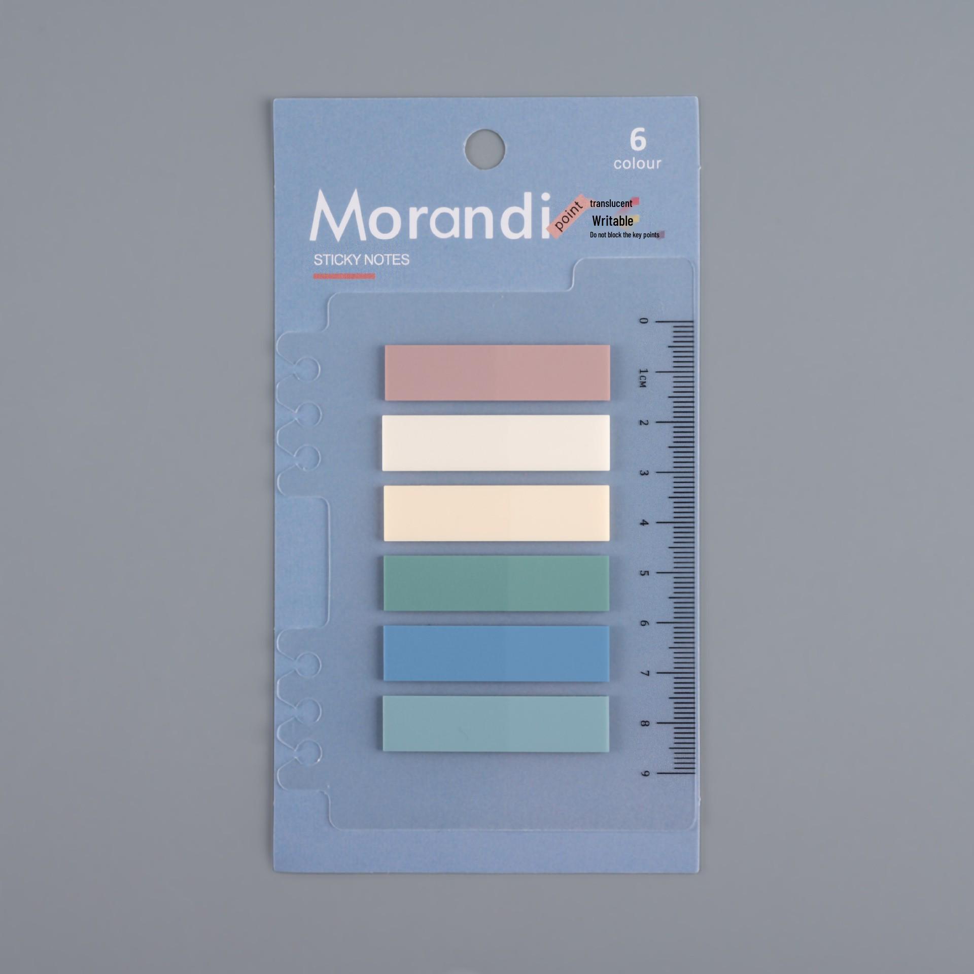 Цветные прозрачные липкие заметки-индексы с дизайном линейки Моранди для маркировки