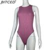 BITCED Damen Sommer Body Ärmelloser Gerippter Body