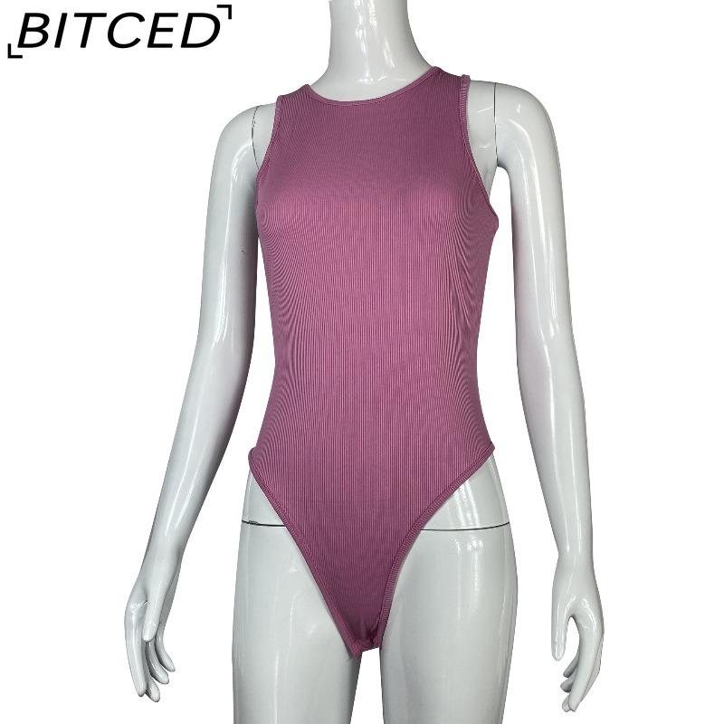 BITCED Damen Sommer Body Ärmelloser Gerippter Body