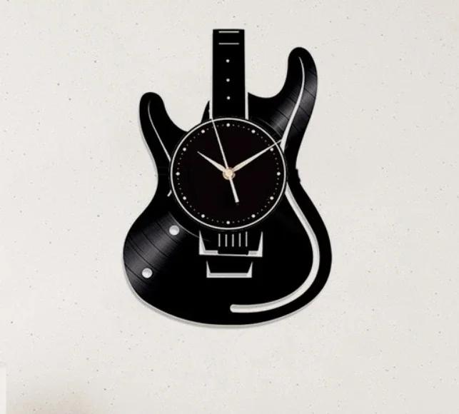 Vintage Guitar Vinyl Record Wall Clock