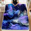 1pc Vibrant Jellyfish Pattern Flannel Throw Blanket – Soft, Cozy, and Stylish Digital Printed Design in Blue, Purple, Pink, and