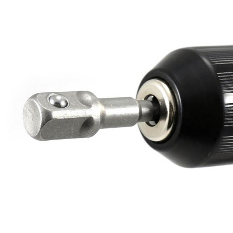 3 Pcs 1/4 3/8 1/2 Bit Drive Socket Adapter 360° Rotatable for Cordless Drill Ratchet Extension Socket Wrench Adapter Set