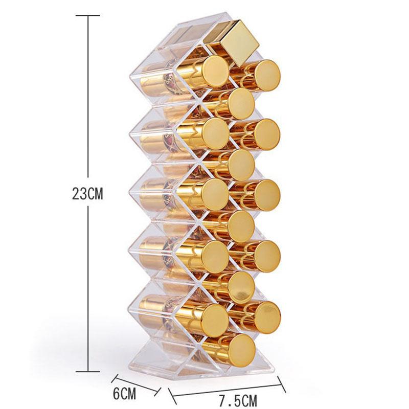 Lipstick Storage Box Desktop Transparent Lip Gloss Storage Box Display Rack Minimalist Lipstick Rack 16-grid