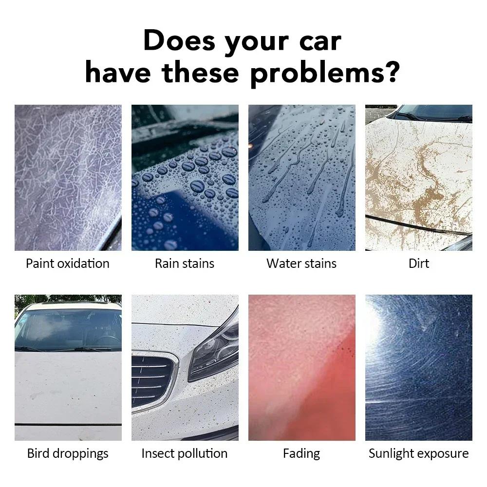 Car Wax Crystal Plating Set - Hard Glossy Paint Coating with Waterproof Film for Automotive Polish
