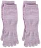 Gunze WASHIITO Washi Soft Elastic Separate Set of Pale Sizes Cm Socks, Yarn, Cuff, Knit, Five-Toe, 2, Lavender, 23.0-25.0