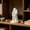 DIY Crafting Project 3D Printed Beggar Monk Figurine Unpainted White Statue Vintage Resin Ornaments Wandering Elder Sculpture Creative Home