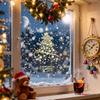 Weihnachtsfensteraufkleber 2 Blatt Abnehmbare Aufkleber Statische Weihnachtsbaum-Fensteraufkleber für Zuhause Party Glastür Wand Fenster