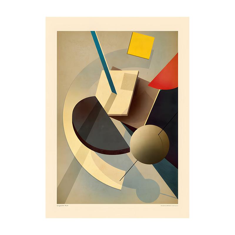 Vintage Bauhaus Residential Composition Poster Print Classic Canvas Painting Abstract Wall Art Picture for Home Decoration