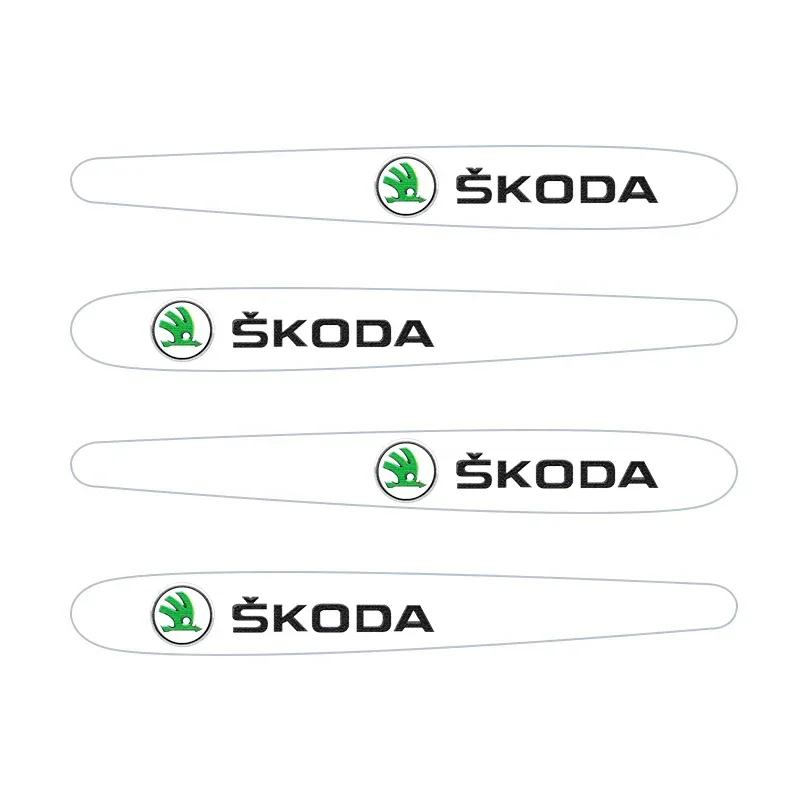 

Car Sticker 4/8PCS For Skoda Octavia Fabia Superb Karoq Car Door Handle Sticker Racing Sport Protection Decals Door Bowl Film Ac