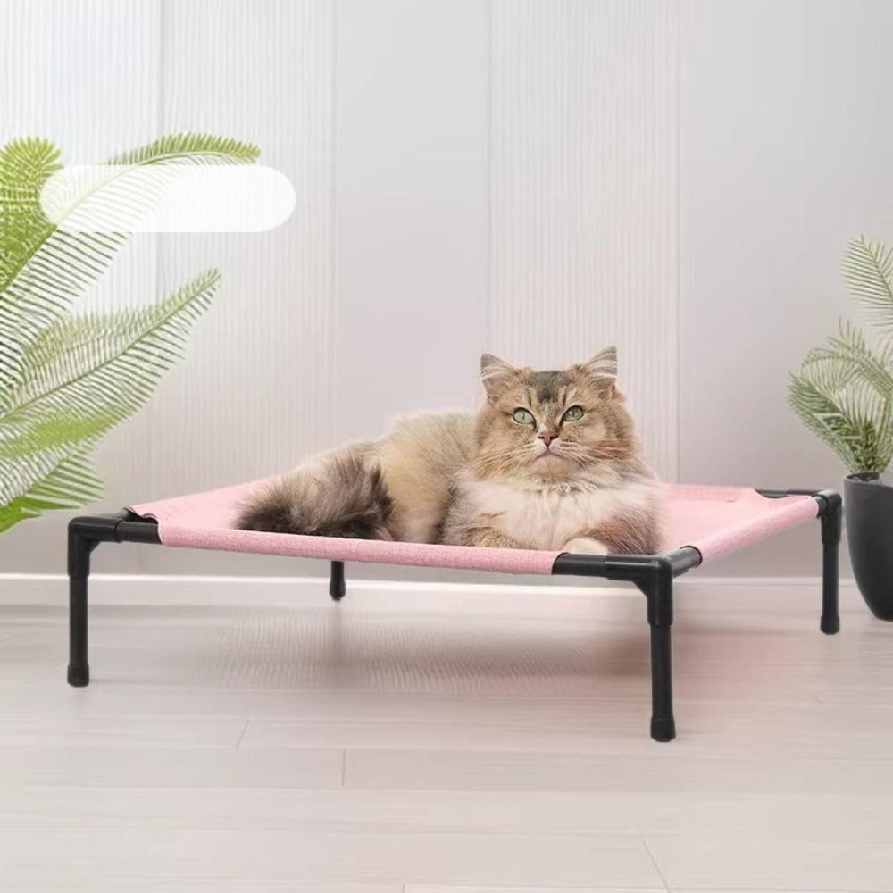 Comfortable Pet Camping Bed Breathable Mesh Cat Sofa Bed Durable Cat Elevated Bed  Outdoor Camping