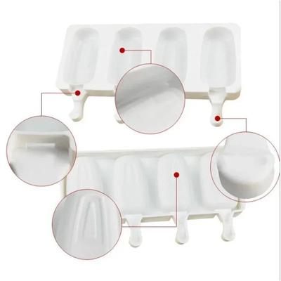 2024 ny 4-fackig glassformstillverkare Silikon Tjockt material DIY-formar Formar Dessertformar Bricka med glasspinne för Glassformstillverkareför