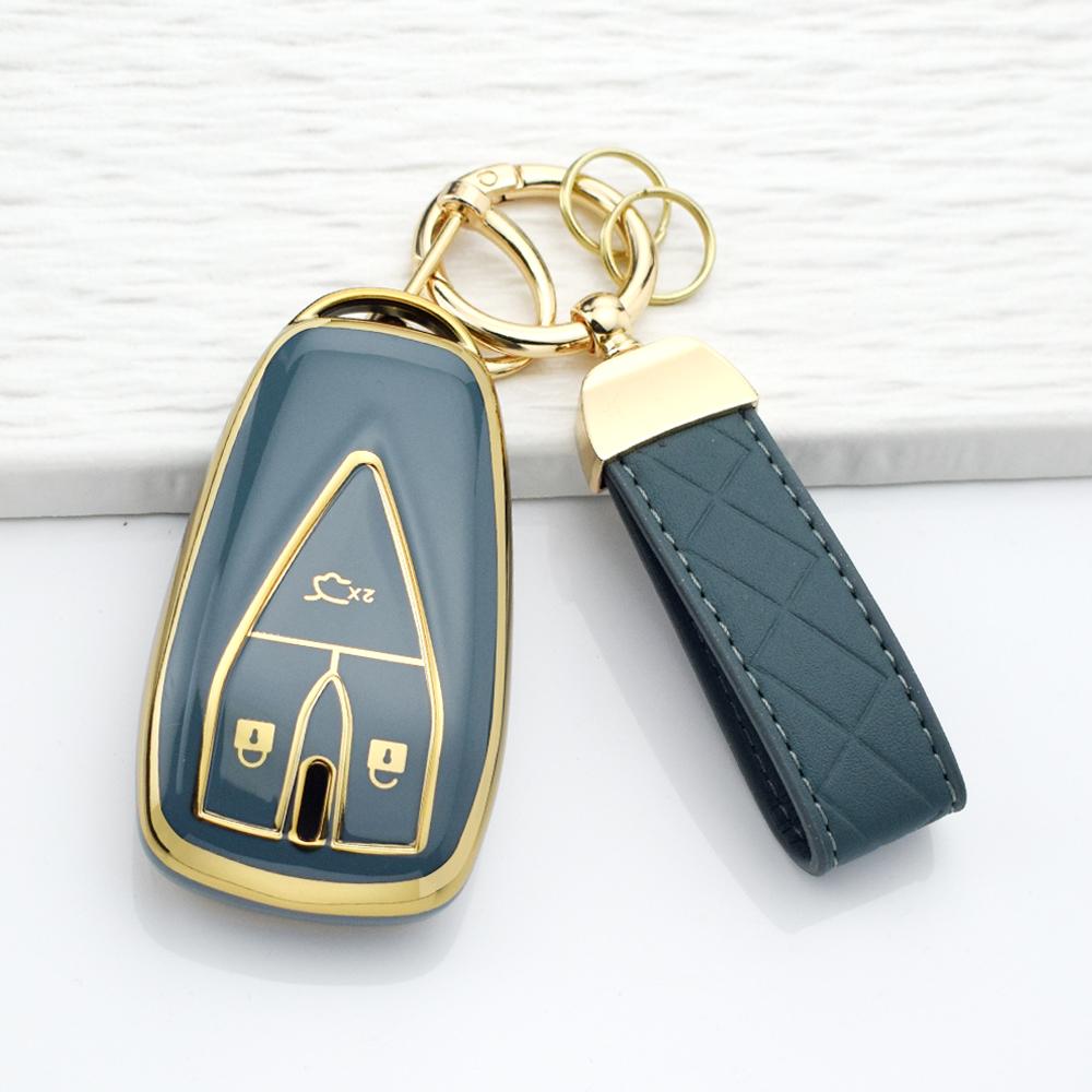 Tpu Car Key Case Cover For Changan Cs75 Plus Cs55 Plus Cs35 Plus Unit Unik Oshan X7 X5 3 Buttons Anti-Scratch Key Holder Keyring