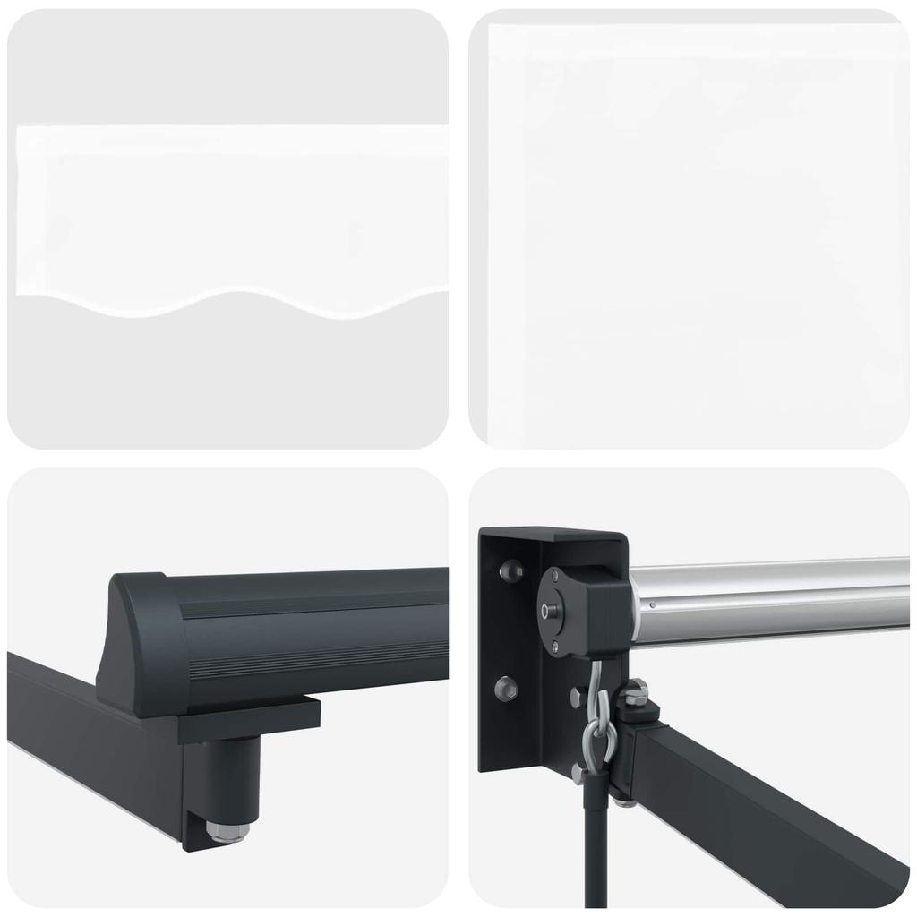 Manual Articulated Arm Awning with LEDs White and Anthracite 3 x 2.5 m