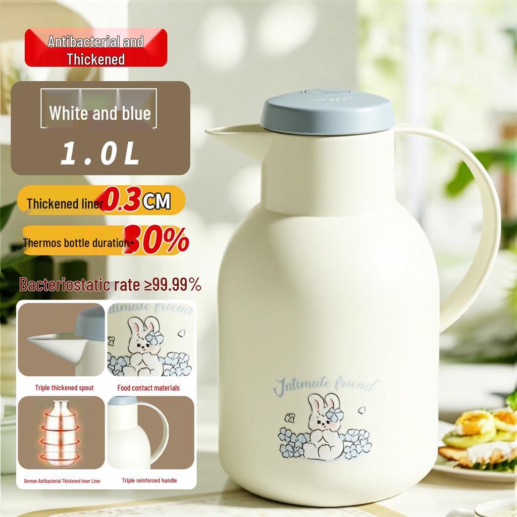 Large Capacity Insulated Water Bottle with Portable Glass Liner – Ideal for Home or Student Dorm Use