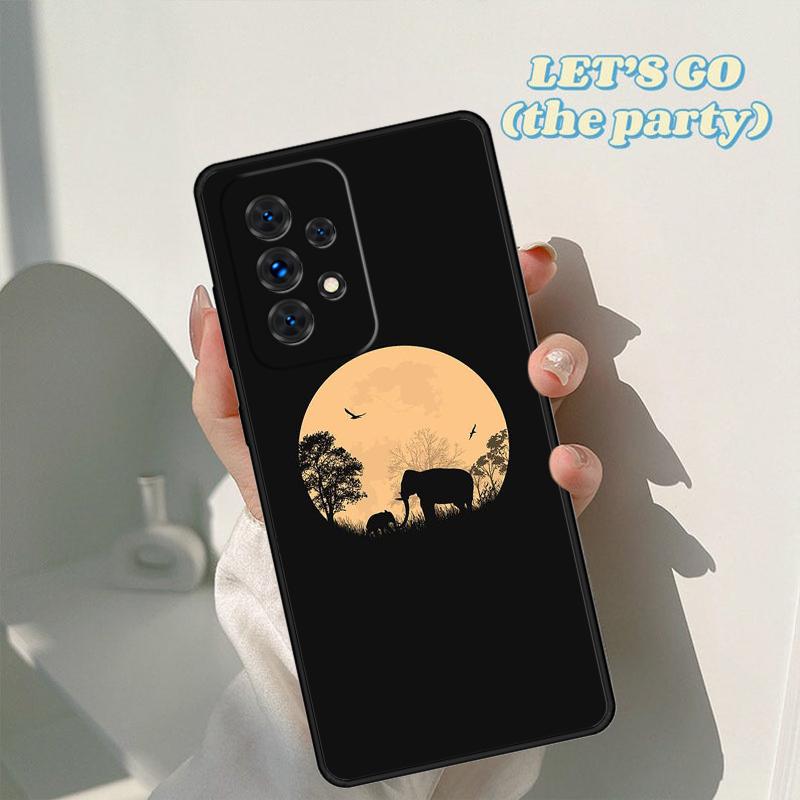 Baby Elephant Moon Phone Case For Samsung Galaxy A42 A31 A40 A51 A71 A32 A80 A91 A52 A72 A73 A20e A21S A50 A70 A11 A12 Cover