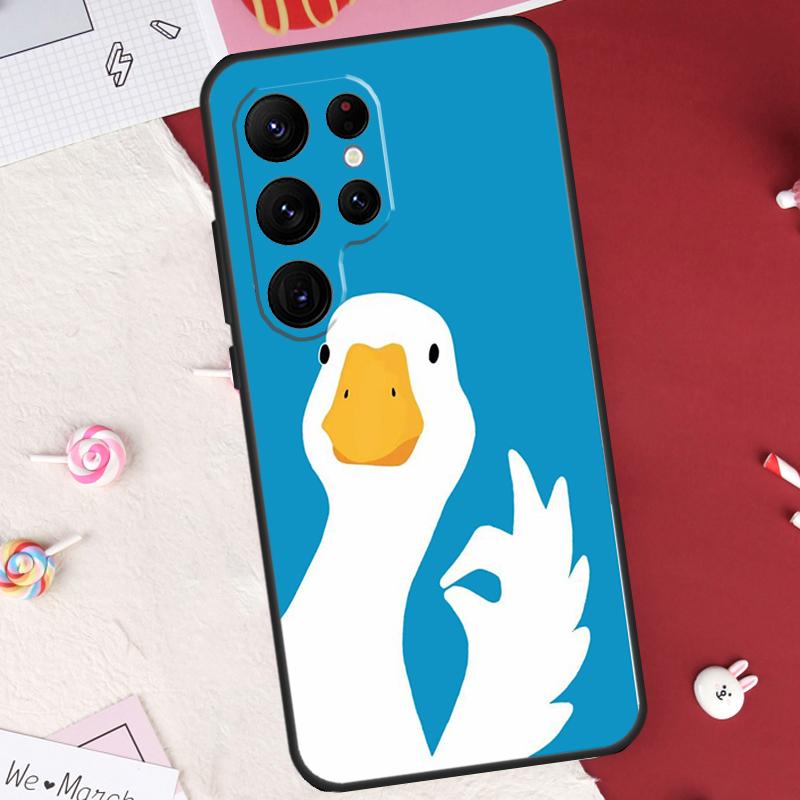 Cartoon Cute Goose Case For Samsung Galaxy S24 FE S20 FE S21 S22 S23 S25 S26 Ultra S10 Plus S25 FE Cover Shell