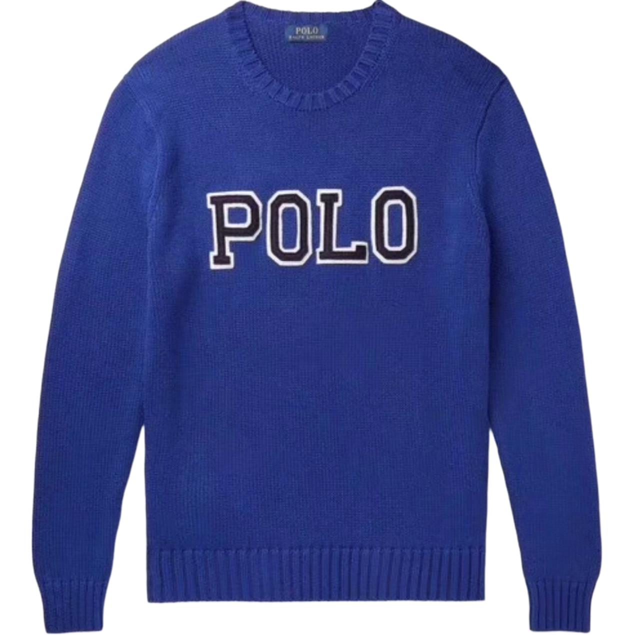 

Polo Ralph Lauren Свитер мужской трикотажный хлопковый с вышивкой логотипа-буквы, с круглым вырезом и длинными рукавами 710730217-004 S
