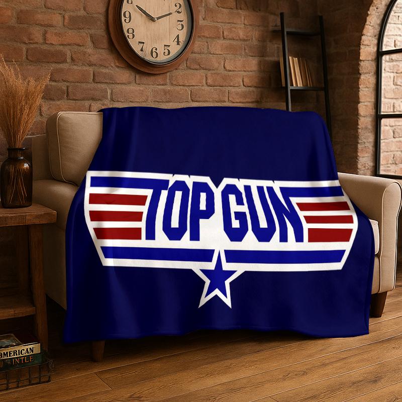 Classic Movie Top Gun Sign Tom Cruise Flannel Blanket Soft Warm Throw Blanket for Bedroom Living Room Bed Travel Picnic Gift