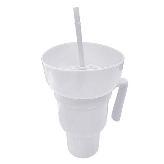 Snack And Drink Cup with Straw Lightweight Stadium Tumbler Portable Reusable Snack Tumbler Bowl for Family Gatherings Picnics