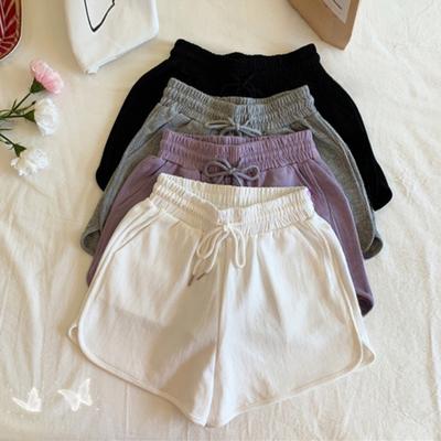 Cotton Korean Large-size Sports Shorts for Women In Summer New Versatile Style Wear High-waist Loose College Style Casual Pants