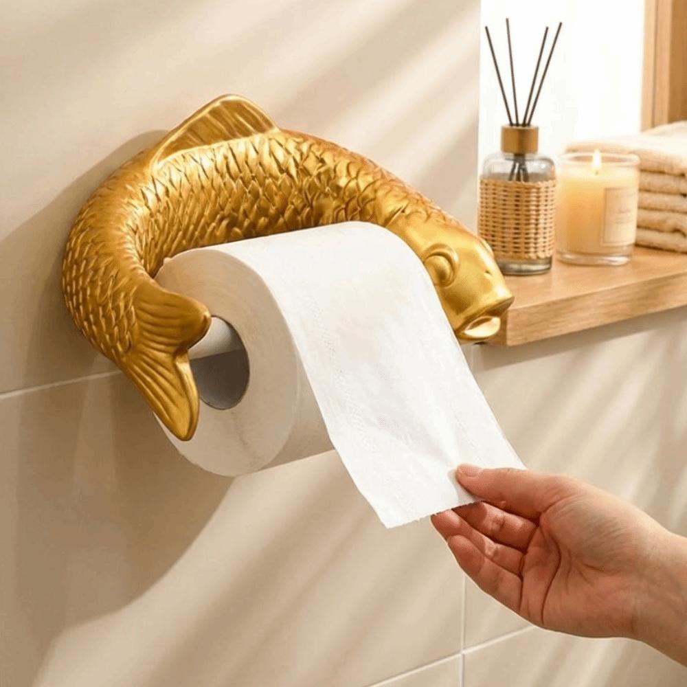 Golden Carp Toilet Paper Roll Holder Waterproof Plastic Tissue Paper Shelf Household