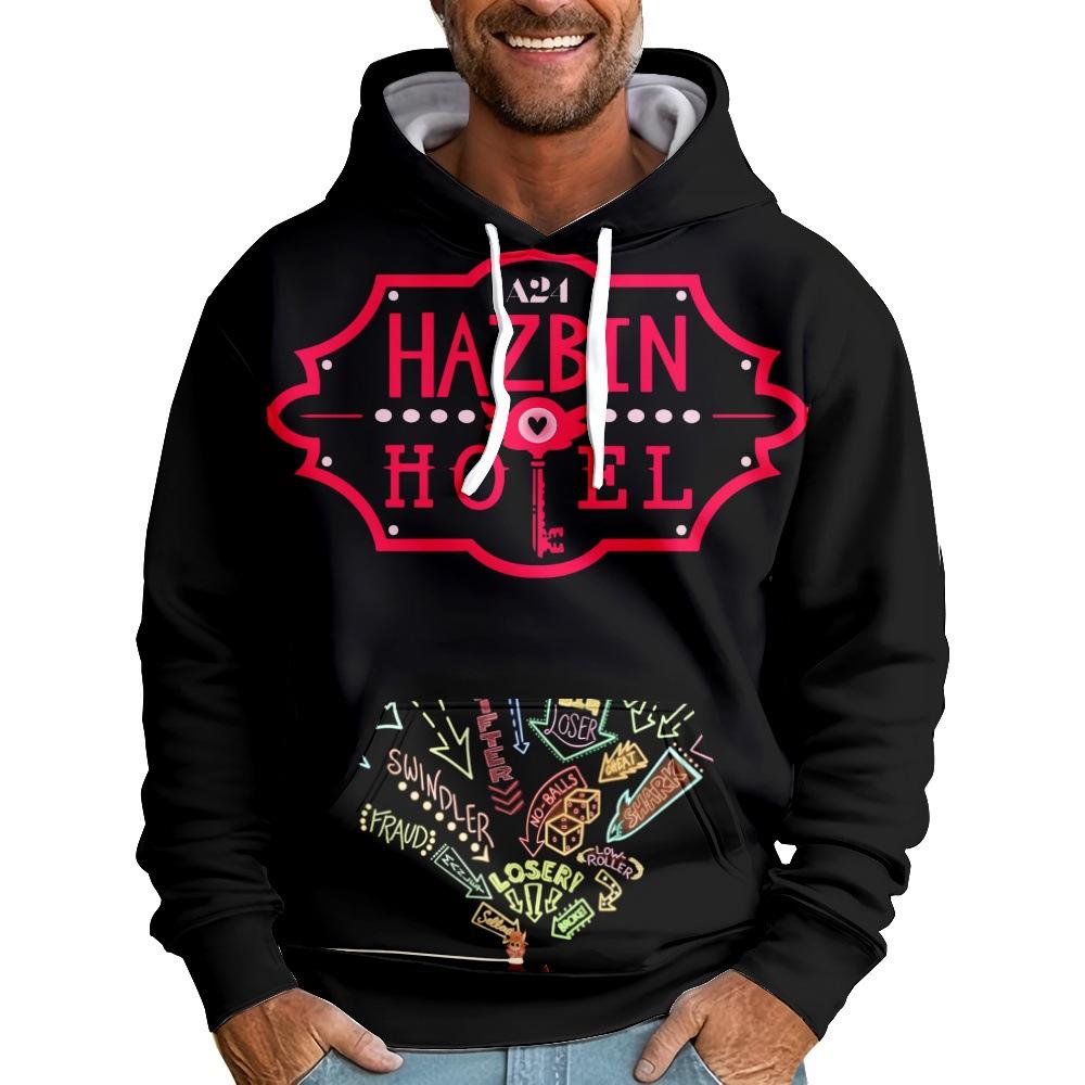 Hazbin Hotel Cartoon-Muster Anime Hoodies Männer/Frauen Kapuzenpullover Sweatshirts Übergroße Harajuku Sweatshirts
