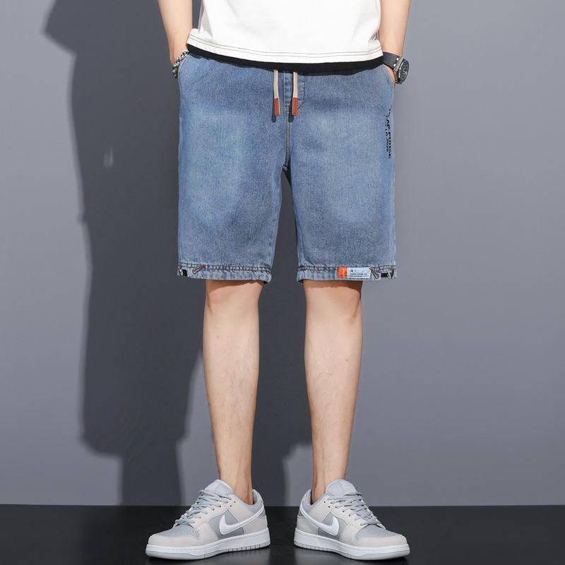 Men's Trendy Summer Denim Shorts Thin, Loose, Casual, Street Style Five-Point Shorts