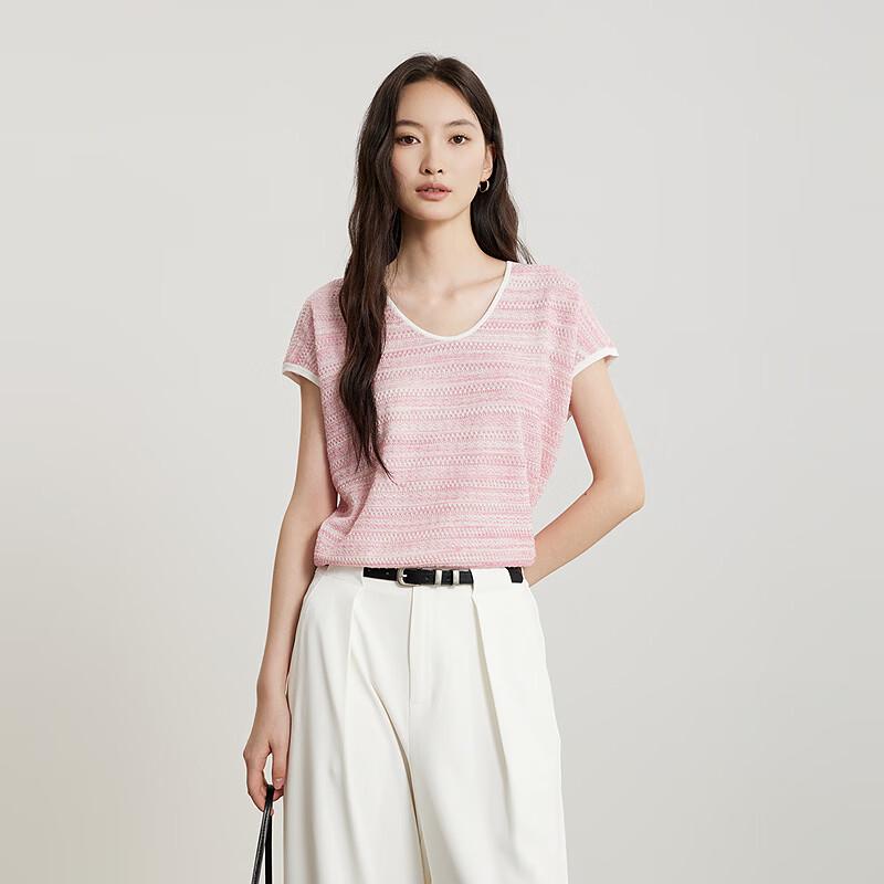 Gejin Women s Summer Thin Short Sleeve Knit Top L