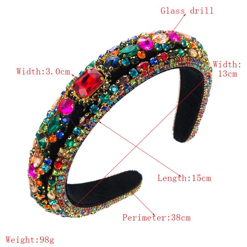 Damen Haarband mit eingelegter Farbe, Kristallschwamm, barock, breite Kante, Kopfbedeckung