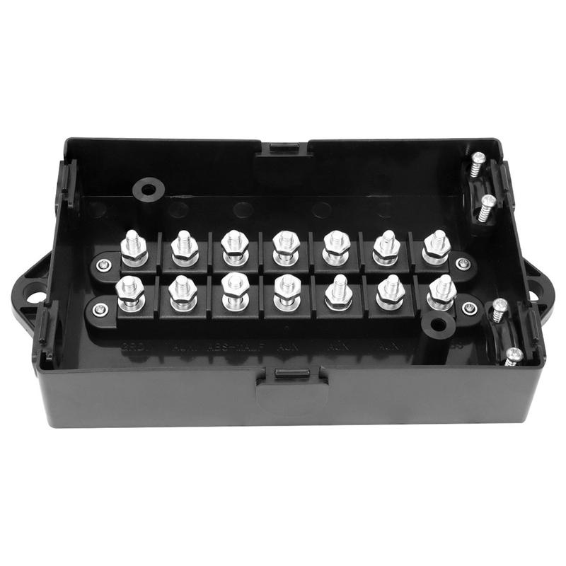 5601114 14 Terminal Junction Box, Durable Polymer Box With Plain Terminals for Truck Wiring, Semi-Truck Accessories