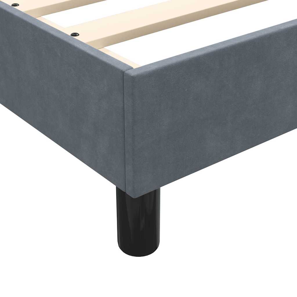 Box Spring Bed without Mattress Dark Gray 120 x 210 cm Velvet