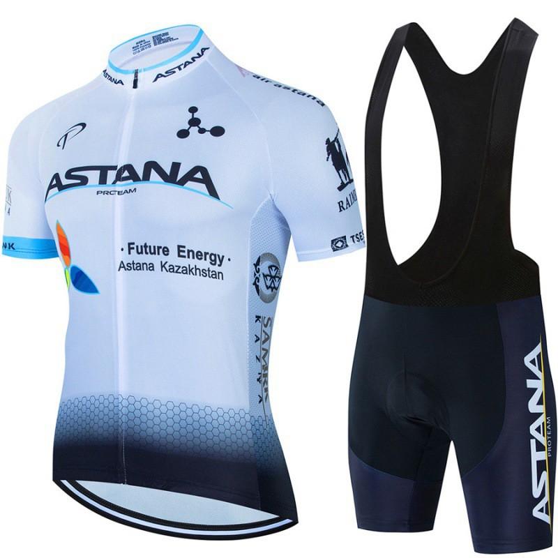 Mens Cycling Bib Shorts Set With Short Sleeve Jersey Breathable Sportwear Road Bike Riding